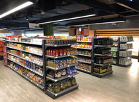 Étagères de supermarché en métal robustes, amovibles et assemblables pour le stockage et la présentation en magasin de détail et d'alimentation