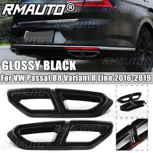2 pièces pour VW Passat B8 R-Line Variant 2016-2019, garniture de couvercle de tuyau d'échappement, cadre décoratif de sortie d'échappement, kits de carrosserie - Product Image 1