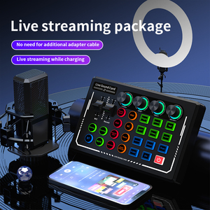 Nouveau Microphone Professionnel d'Enregistrement de Streaming, de Diffusion et de Podcast, Mini <span class=keywords><strong>Micro</strong></span> Téléphone et <span class=keywords><strong>Carte</strong></span> <span class=keywords><strong>Son</strong></span> Casque pour <span class=keywords><strong>Studio</strong></span> en Direct - Product Image 2