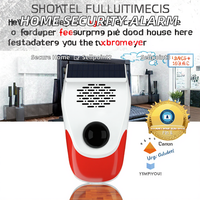 SMARSECUR CT90Y Sistem Alarm Keamanan Rumah Anti Maling Strobe Solar Siren Outdoor Tahan Air Detektor Gerak PIR Manusia Plastik 6m