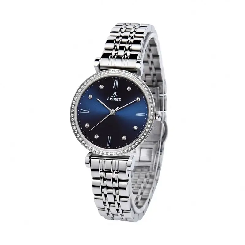 Stainless Steel Crystal Luxury Brand High Quality For Womens Watches Latest Ladies And Bracelet Set Women Quartz Watch