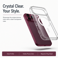 Casing Ponsel APEI Magnetic Charging untuk iPhone 18 17 Pro Max, Anti Benturan, Transparan, Pelindung Armor, Sudut Diperkuat, Penutup Belakang Pelindung