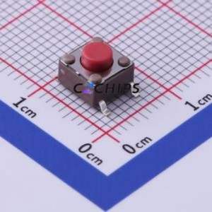DTSM-62R-S-V-T/R Tactile Switch SMD-4P,6.2x6.2mm Switch Single Pole Single Throw Round Button Vertical Mount 6.2mm - Product Image 1