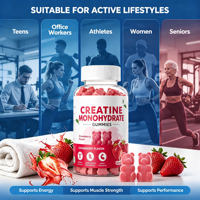 Gummies de créatine en forme de cube, 60 unités, vente en gros, directement de l'usine, marque privée, supplément quotidien pour le fitness