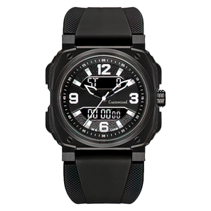 Reloj de Cuarzo de Alta Gama a Prueba de Agua con Correa de Silicona y Doble Pantalla para Hombre - Product Image 5