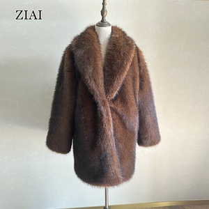 Nuovo <span class=keywords><strong>Cappotto</strong></span> Aderente da <span class=keywords><strong>Donna</strong></span> in Pelliccia di <span class=keywords><strong>Visone</strong></span> Sintetico, Elegante e Confortevole, Antivento e alla Moda - Product Image 5