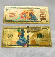 Billets de banque commémoratifs en feuille d'or sur le thème de Winnie l'ourson Disney pour enfants, cadeau souvenir