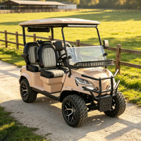 Voiturette de golf électrique 4 places, couleur de carrosserie personnalisable, batterie lithium 72V, coffre arrière supplémentaire, certifiée DOT, prête pour les États-Unis