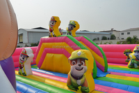 Grand château gonflable gonflable videur maison avec toboggan Paw Dog Patrol dessin animé location commerciale OEM approvisionnement d'usine