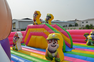 Grande castello gonfiabile buttafuori casa con scivolo zampa di cane di pattuglia cartone animato commerciale noleggio OEM fornitura di fabbrica - Product Image 6