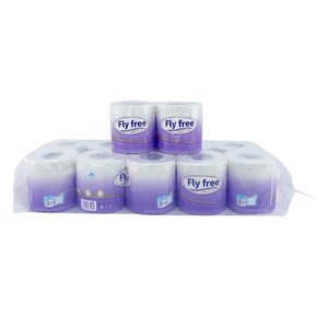 Fly Free High Quality Tissue Paper Private Label Wholesale Household 2/3/4ply Bulk Pack Toilet Paper