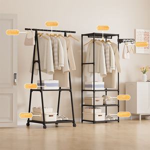 ชั้นวางเสื้อโค้ทและที่แขวนเสื้อโค้ทโลหะอเนกประสงค์สำหรับห้องนั่งเล่นชั้นเก็บของแบบเรียบง่ายทันสมัย - Product Image 1