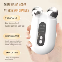 Masseur facial anti-rides pour double menton, tonifiant par micro-courant, avec compresse chaude et télécommande sans fil