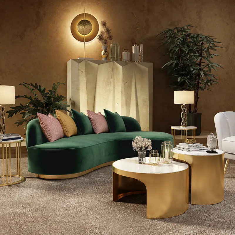 Mewah Modern Putih Domba Wol Sectional 3 Seater Sofa Ruang Tamu Desainer Sofa Mahjong