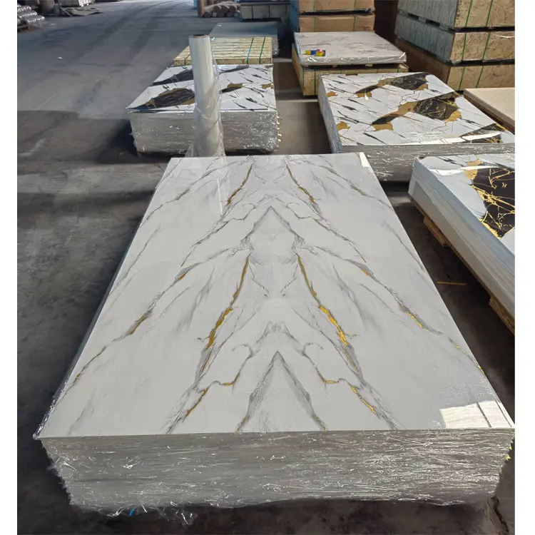 High Glossy Pvc Marble Sheet For Interior Wainscot Alternative Marble