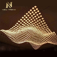 Lustre Led moderne de taille personnalisée, éclairage Dmx pour décoration de Hall d'entrée