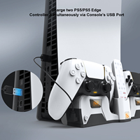 Support mural avec station de charge pour disque PS5 et console numérique Organisateur peu encombrant avec support de jeu de charge à double contrôleur