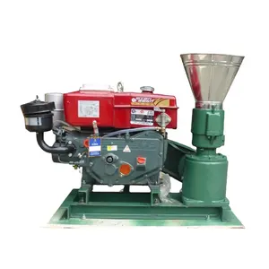 Diesel Engine Industrial Commercial Flat Die Cow Rabbit Duck Goat Pig Feed Pellet Making Processing Machine