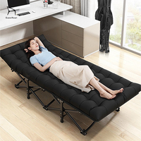 Lit pliant avec matelas amovible en tissu Oxford pour la maison