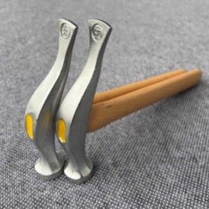 Marteau en acier inoxydable avec manche en bois, face ronde, outil de bricolage pour la réparation du cuir - Product Image 3