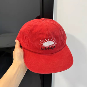 <span class=keywords><strong>Casquette</strong></span> 5 panneaux en coton non structurée avec logo brodé, <span class=keywords><strong>casquette</strong></span> <span class=keywords><strong>rouge</strong></span> à visière plate, <span class=keywords><strong>casquette</strong></span> vintage style papa avec fermeture réglable, <span class=keywords><strong>casquette</strong></span> <span class=keywords><strong>snapback</strong></span> personnalisée non structurée - Product Image 2