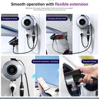 Chargeur EV portable 2 en 1 16A 11Kw avec WiFi solaire, application Tuya, protection IP65, câble Type 2 de 5m, Plug&Play, RFID