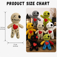 Ensemble de poupées Vaudou au crochet, décorations en peluche pour Halloween et remise de diplôme, style fait main, décorations de fête effrayantes, ornement de chambre gothique, festival