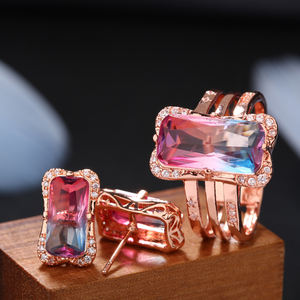 Manufacturer Direct Sale Price Customize Big Cz Stone Jewelry Set Custom Wholesale <strong>Costume</strong> Sets African - Product Image 4