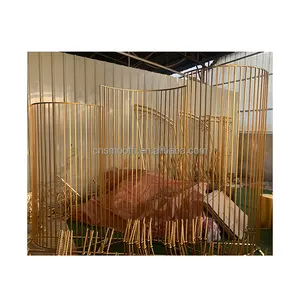 New Product Exquisite Champagne Color Wedding Arch Mesh Backdrop For Wedding ,party And Other Events