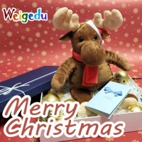 Peluche de renne en peluche en gros, jouet en peluche doux avec chapeau de Noël, décoration de vacances mignonne, jouet animal en vrac pour Noël