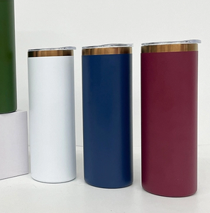 Vaso Delgado Recto de 20oz con Recubrimiento de Cobre para Exteriores, en Negro, Verde, Rosa, Blanco y Marrón, para Grabado Láser, con Tapa - Product Image 3