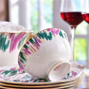 Colors Luxury Dining Room <b>Set</b> Home Decors <b>Dinnerware</b> <b>Sets</b> New Product Western Europe Bone China Customized Logo Dinner <b>Set</b> Party - Product Image 4