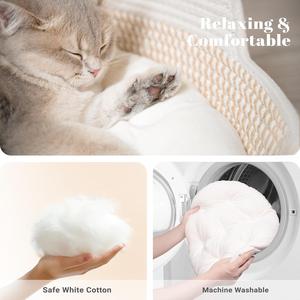 <span class=keywords><strong>Panier</strong></span>-lit surélevé pour chat avec coussin, lit pour animaux de compagnie mignon pour chats et chiens d'intérieur, adapté aux chatons, pour chats moyens/grands, cadeau pour toutes les saisons - Product Image 5