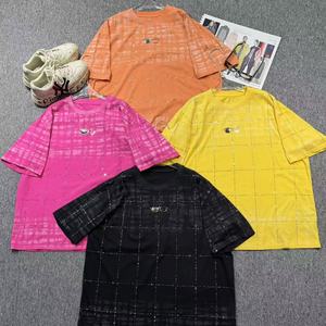 <span class=keywords><strong>8037</strong></span>/Яркий оранжевый комплект: футболка оверсайз с эффектом тай-дай и белой вышивкой, широкие брюки. Повседневный уличный модный комплект. - Product Image 1