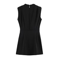 UNIZERA 2026 Nouvelle Robe Courte Plissée Unie Sans Manches à Col Rond et Épaules Rembourrées pour Femme 2157225