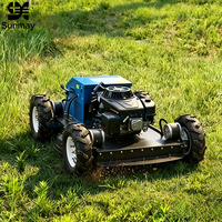 Tondeuse à gazon RC industrielle autopropulsée 4 temps, 9 CV, télécommandée, portée 500 m, 4x4, sur chenilles