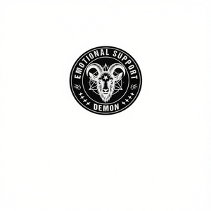 T-shirt à manches longues Emotional Support Demon, design graphique noir, taille adulte unisexe - Product Image 2