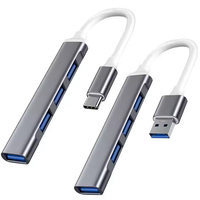 Adaptor Hub USB 3.0 Multiport 4 in 1 dari Aluminium Alloy, 4 Port USB 3.0 untuk Transfer Data Komputer