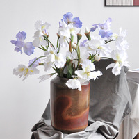 Flores Artificiales de Iris, Ramo de 3 Cabezas, 76 cm, Color Morado, Estilo Bohemio, para Decoración de Sala de Estar, Bodas y Fotografía