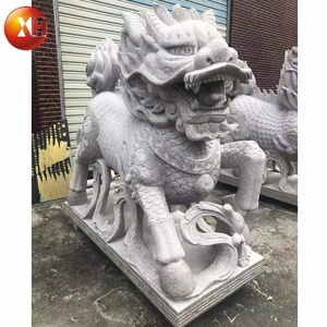 Cửa Vườn Đá Trang Trí Chạm Khắc Truyền Thuyết Trung Quốc Cổ Đại Tượng Động Vật Thú Tốt Lành Tượng Điêu Khắc Qilin Kylin Lớn - Product Image 5