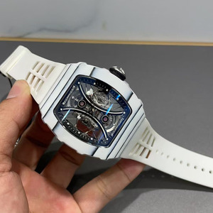 A new fashionable, classic and elegant style white carbon fiber tourbillon waterproof and shockproof men's <b>wristwatch</b> - Product Image 2