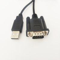 Cable Usb Rs232 a Usb, negro personalizado, 1,8 M, 6 pies, VGA, DB, 9 pines, macho, Serial, Rs232