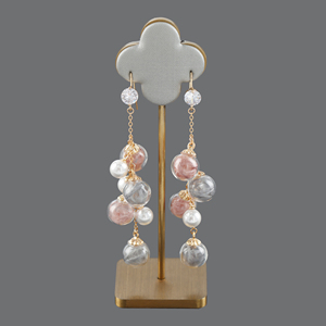 18K vergoldet M1081 Glas Beads pearls feathers Nickel-Free REACH Pass Schmuck Herstellung DIY Anhänger Ohrring <span class=keywords><strong>2</strong></span> teile/los - Product Image 2