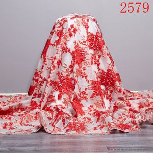 Tissu africain en dentelle Brocade dorée, étoffe Jacquard, Organza, Tulle français, doux, couture de mariage, <span class=keywords><strong>2021</strong></span>, nouvelle collection 2579 - Product Image 2