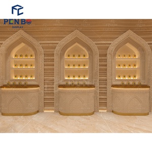 Trung Đông cao cấp Ả Rập Nước hoa Showcase tùy chỉnh Mall kiosk Nước hoa hiển thị truy cập hương thơm nước hoa cử<span class=keywords><strong>a</strong></span> hàng đồ nội thất - Product Image 4