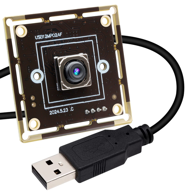 ELP 12MP 4000*3000 Autofocus USB Camera Module Mini 38*38mm Board High Speed 60fps 1080P/ 30fps 4K USB Webcam for Code Scan