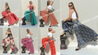 Ladies Summer Fashion Plus Size Indian Vintage Silk Saree Dress Halter Neck Maxi Beach Dress Natural Waistline for Resort Wear