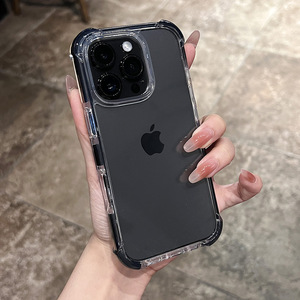 <span class=keywords><strong>Nouvelle</strong></span> coque de téléphone minimaliste transparente avec bordure colorée pour iPhone 17 16 15 14 13 Pro Max, protection antichoc aux quatre coins - Product Image 4