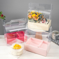 Offre Spéciale prix de gros emballage de fleur boîte-cadeau de gâteau Mini boîte à fleurs de gâteau transparente portative