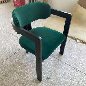 Runxi Modern <span class=keywords><strong>Pamplona</strong></span> Lounge Sillón Silla de comedor de Augusto Savini Cojín de cuero de tela tapizada Marco de madera maciza - Product Image 3